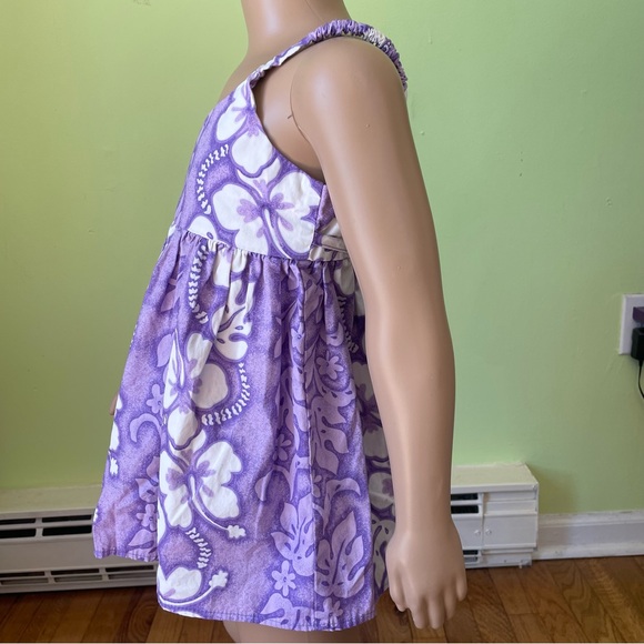KYS MADE IN HAWAII PURPLE HIBISCUS FLOWER GRAPHIC PRINT DRESS SIZE 4T BEACH SURF - Picture 3 of 6